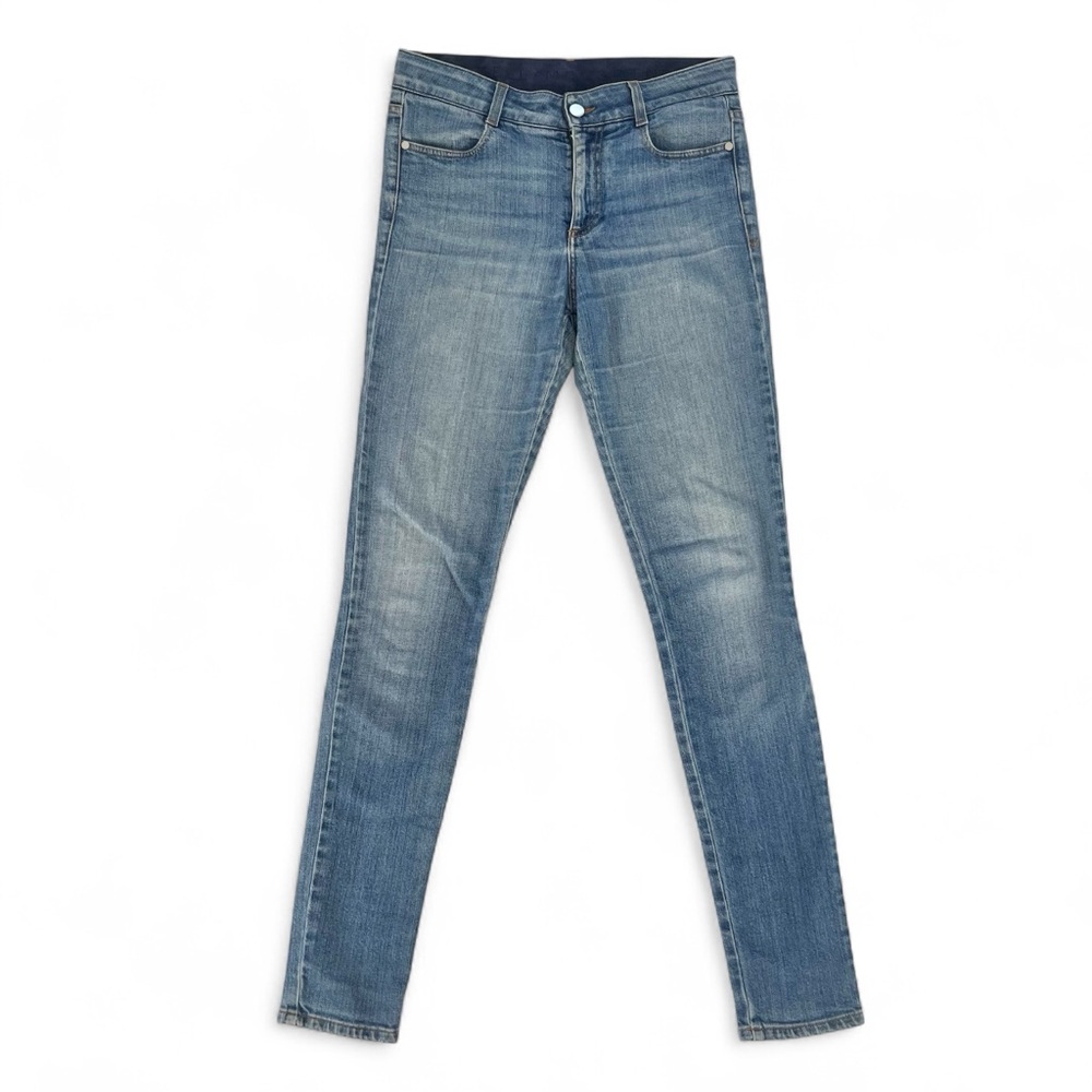 Stella McCartney Stretch Skinny Jeans Mid-Rise Faded Blue Denim Jeggings 27